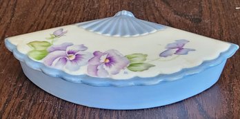 Vtg Fan Shaped Trinket Box