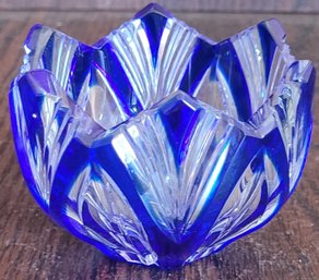 Hand-cut Cobalt Blue Czech Crystal Bowl