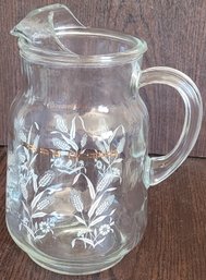 Hazel Atlas Golden Wheat Glass Pitcher