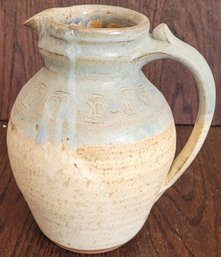 Vtg Pottery Glazed Stoneware Pitcher