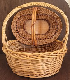 2 Wooden Baskets