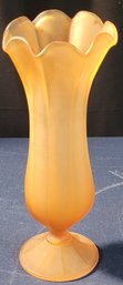 Appears To Be A Vintage Westmoreland Peach Satin Vase