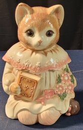Vintage 1980 Emily The Cat In A Dress Cookie Jar