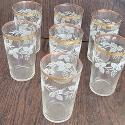 Golden Grape Decoration Juice Glasses