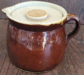 Stoneware Crock Pitcher With Lid