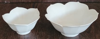 2 Vintage Porcelain Lotus Bowls