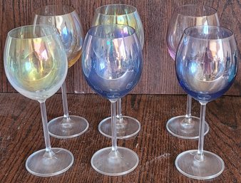 Set Of 6 Bombay Multicolor Wine Glasses
