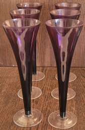 Elegant Purple Glass Champagne Flutes