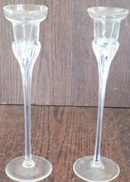 2 Glass Candle Holders
