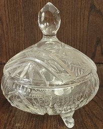 Vintage Lead Crystal Lidded Candy Bowl