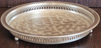 Vintage WMF Ikora Art Deco Silver Plated Footed Oval Matte Swirl Serving Tray