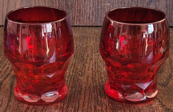 2 Ruby Red Glasses