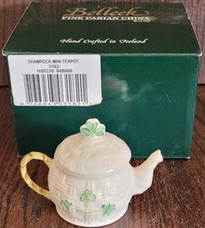 Belleek Mini Shamrock Teapot
