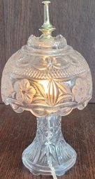 Vintage Cut Glass Table Lamp Floral Crystal Style Cottagecore