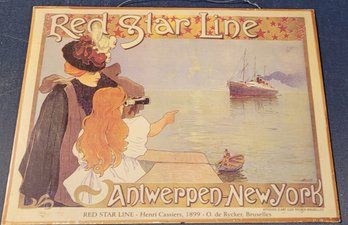 Vintage Red Star Line Sign