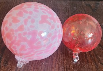 2 Hand Blown Glass Balls