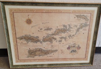 Framed Map Of The Virgin Islands