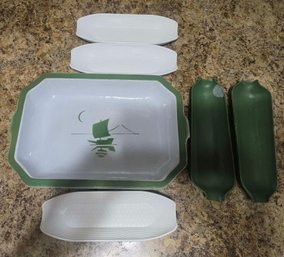 Vintage Swedish Klafrestrom Enamel-over-cast-iron Baking Dishes