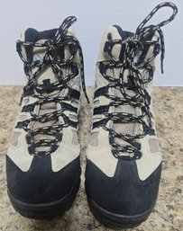 Adidas GeoFit Hiking Boots Featuring A Tan Suede And Black Nylon Upper