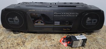 Vintage Realistic AM/FM Stereo Cassette Recorder Boombox With A CD Player - Works