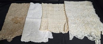 Vintage Lace Doilies And Crochet Table Coverings