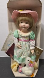 Vintage 'Goose Girl' Porcelain Doll By Franklin Heirloom Dolls