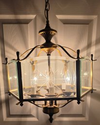 Appears To Be A Vintage 1970s Mid Century Modern Hanging Lantern Light Fixture