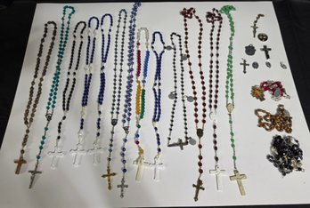 Collection Of Roseries And Religious Items