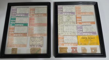 Framed Collection Of Vintage Concert Ticket Stubs