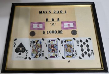 Appears To Be A Vintage Framed Display Of Playing Cards From 2001