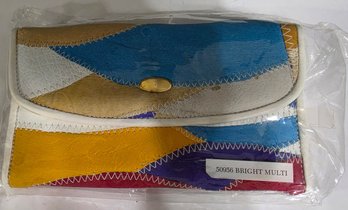 Colorful Leather Patchwork Wallet By La Covina - Unopened