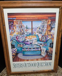 Framed Collectible Art Print For The 2003 Sisters Outdoor Quilt Show In Sisters, Oregon