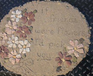 Mosaic Garden Stepping Stone Featuring Decorative Stone Flowers