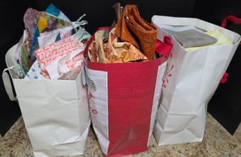 Lot #2 - 3 Bags Of Material Pieces And Strips Great For Quilting