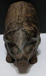 Cast Iron Collectable Pig Figurine Brown