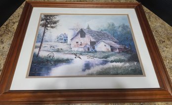 Framed Print Featuring A Rural Barn Scene