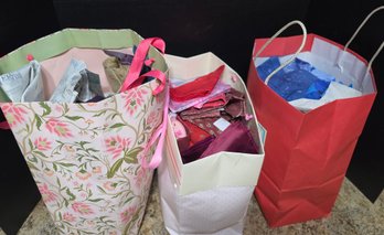 Lot #1 - 3 Bags Of Material Pieces And Strips Great For Quilting