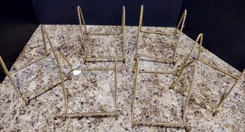 Group Of Large Twisted Metal Wire Easel Display Stand