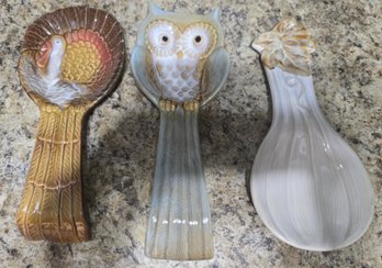 3 Different Ceramic Spoon Rests