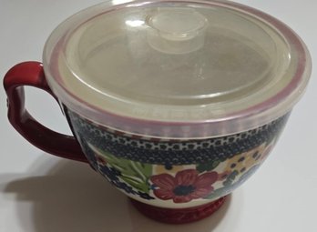 Pioneer Woman Dazzling Dahlias 27oz Jumbo Cup With Lid