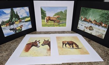 Vintage Horse Art Prints, With Mat