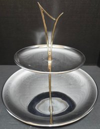 Appears To Be VintageKromex Mid-Century Modern 2-tier Serving Tray
