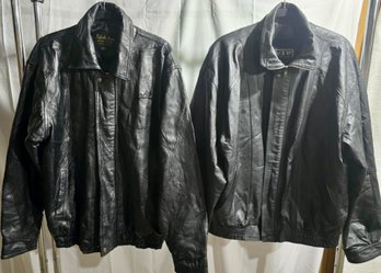 2 Mens Leather Coats Size XXL