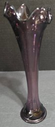 Vintage Amethyst Purple Swung Glass Vase