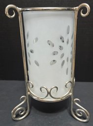 Metal And Glass Candle Holder