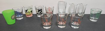 Group Of Shot Glasses Including 4 Anchor Hocking