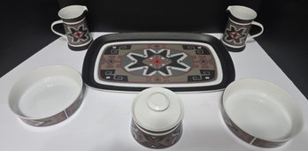 Set Of Sango Malta Pattern China Serveware