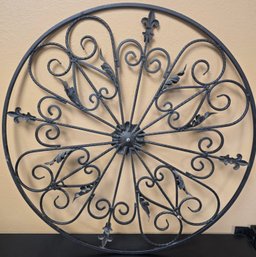 Round Black Metal Scroll Wall Decor