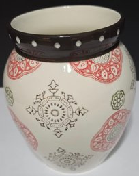 Graces Bakeware Cookie Jar With A Snowflake Design (missing Lid)