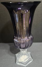 Large Amnethyst Glass Trumpet Vase